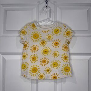 Old Navy Toddler Girls Happy Sun Print Short Sleeve T-Shirt Size 2T